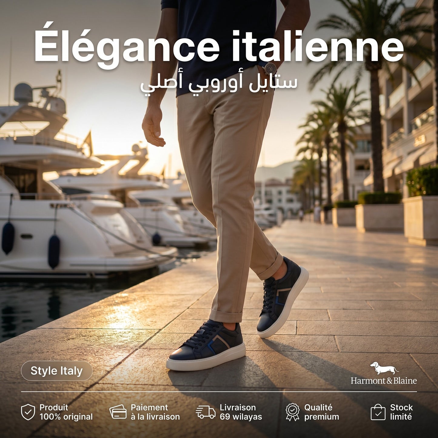 Harmont and Blaine Blue Sneakers Homme