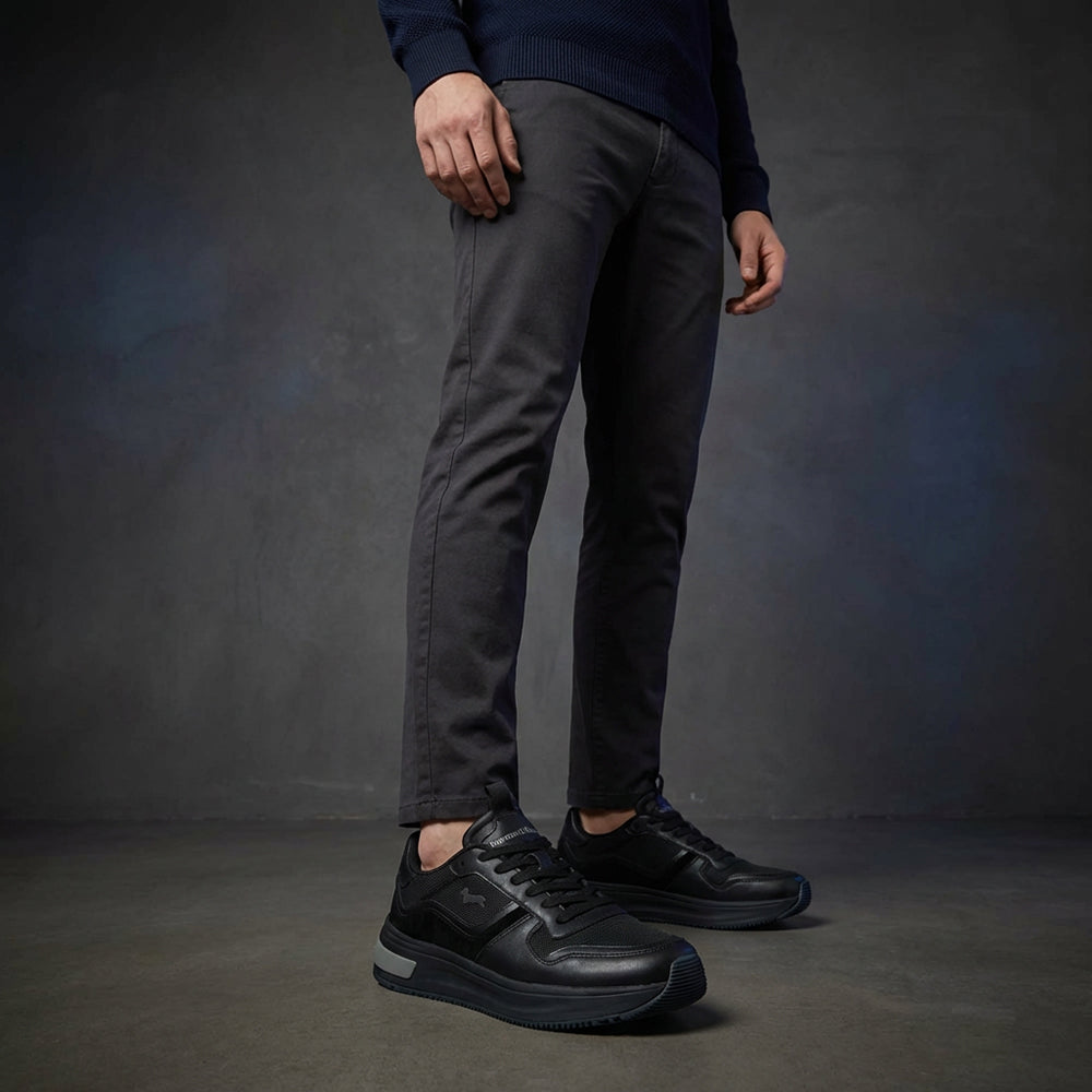 Harmont and Blaine Suede and Fabric Sneakers