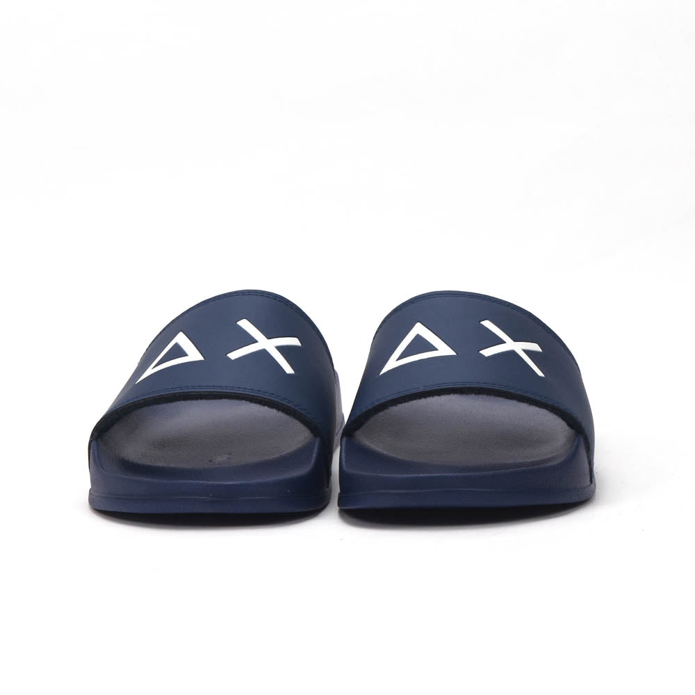 SUN68 Logo Navy Flip Flops