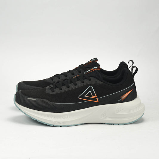 PEAK CUSHION RUNNING SHOES-BLACK/LT.GREY