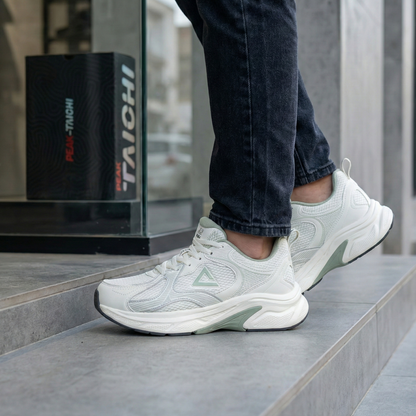 PEAK TRAINING RUNNING SHOES-WHITE/GREEN