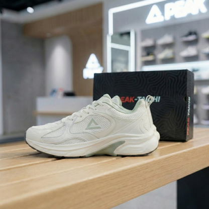 PEAK TRAINING RUNNING SHOES-WHITE/GREEN