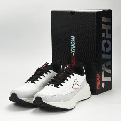 PEAK CUSHION RUNNING SHOES-LT.GREY/BLACK