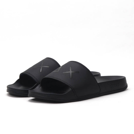 SUN68 Logo Black Slippers