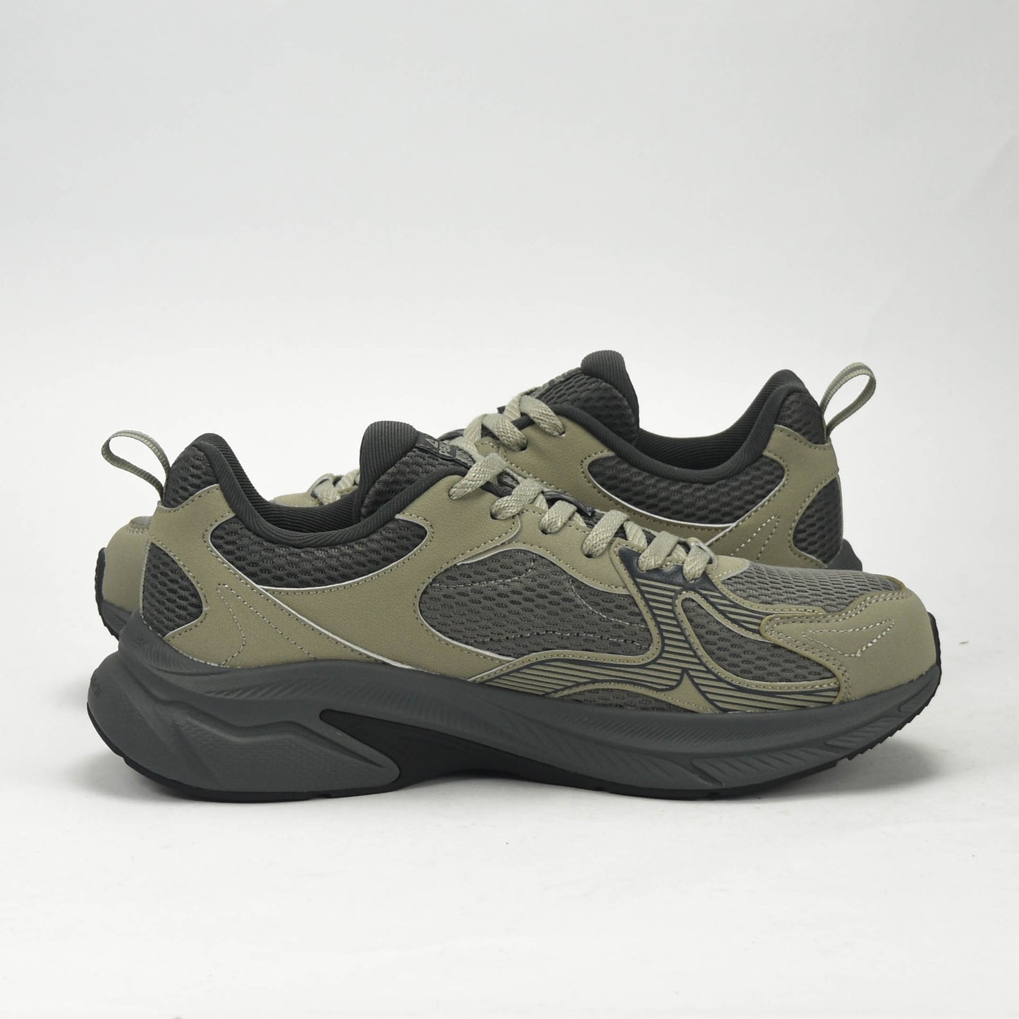 PEAK TRAINING RUNNING SHOES-ASPHALT GREEN/MAGNETIC GREY