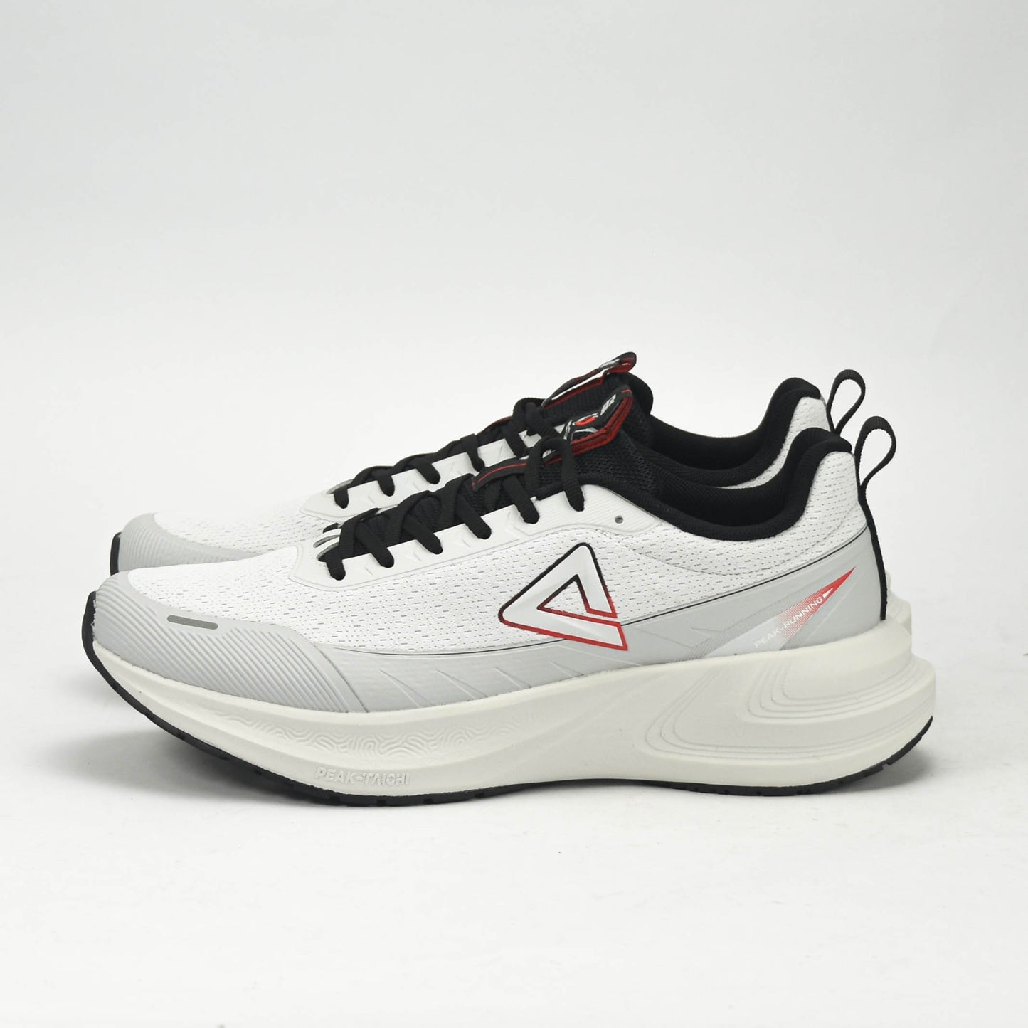 PEAK CUSHION RUNNING SHOES-LT.GREY/BLACK