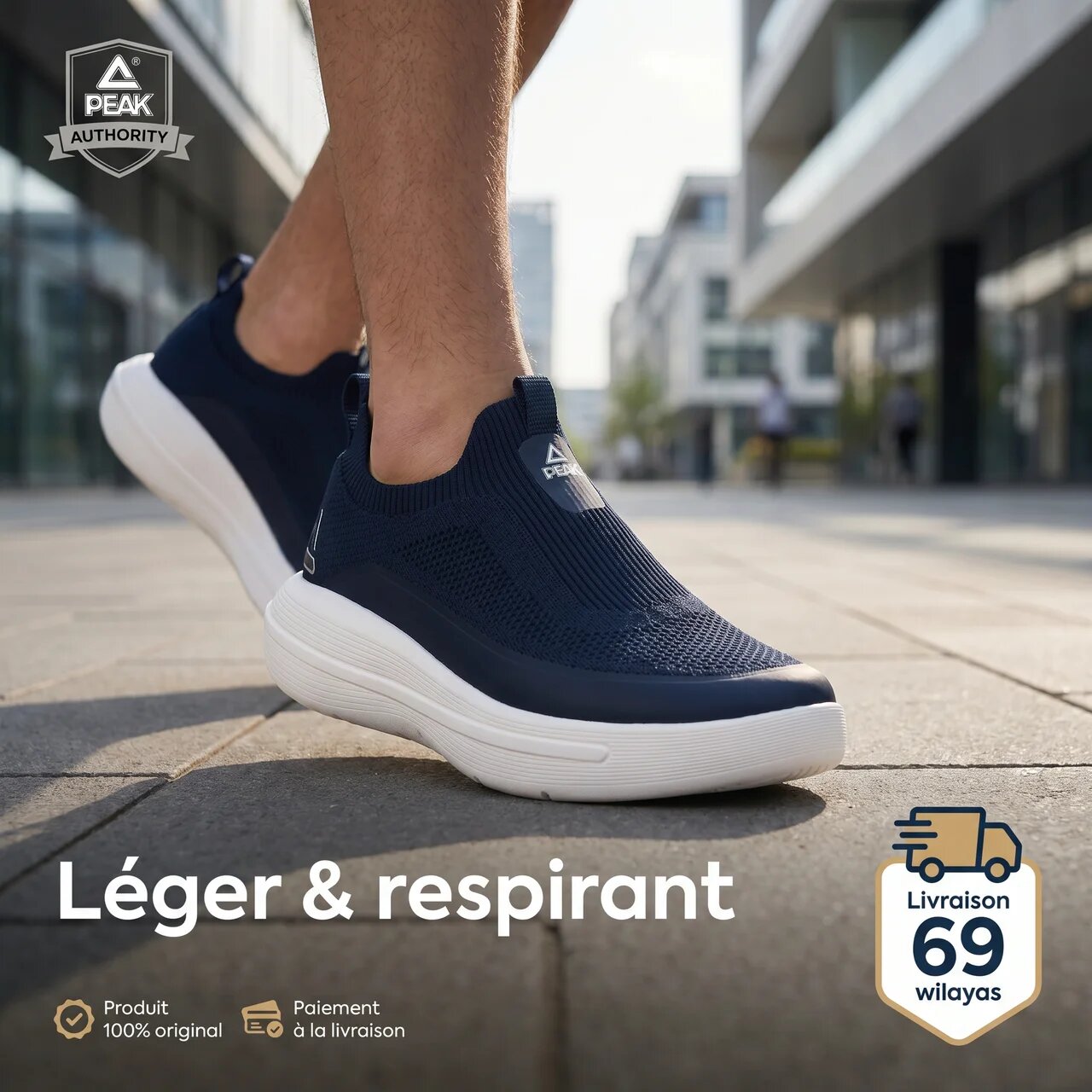 PEAK Taichi Casual Slip-on Shoes Blue White
