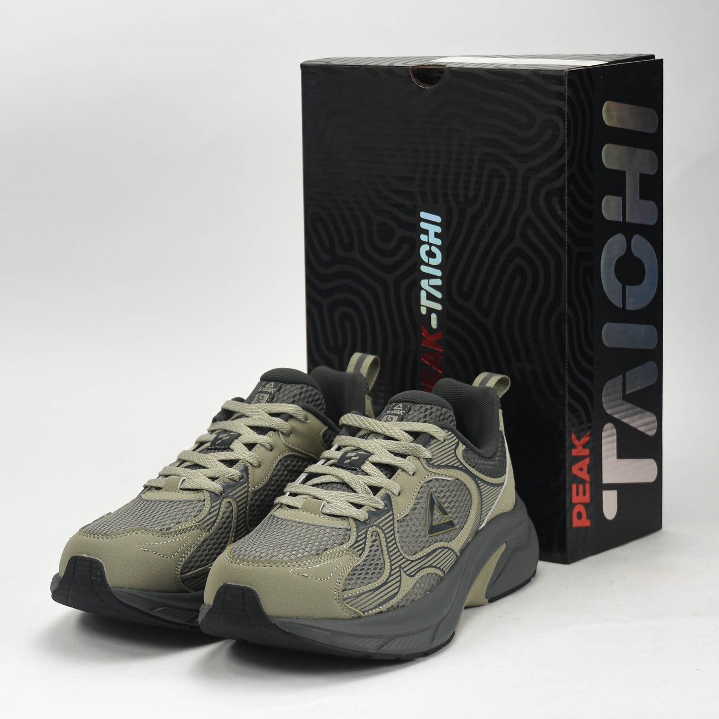 PEAK TRAINING RUNNING SHOES-ASPHALT GREEN/MAGNETIC GREY