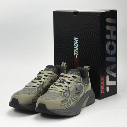 PEAK TRAINING RUNNING SHOES-ASPHALT GREEN/MAGNETIC GREY