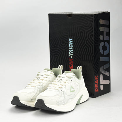 PEAK TRAINING RUNNING SHOES-WHITE/GREEN