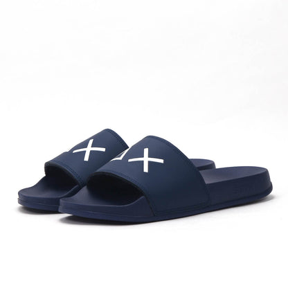 SUN68 Logo Navy Flip Flops