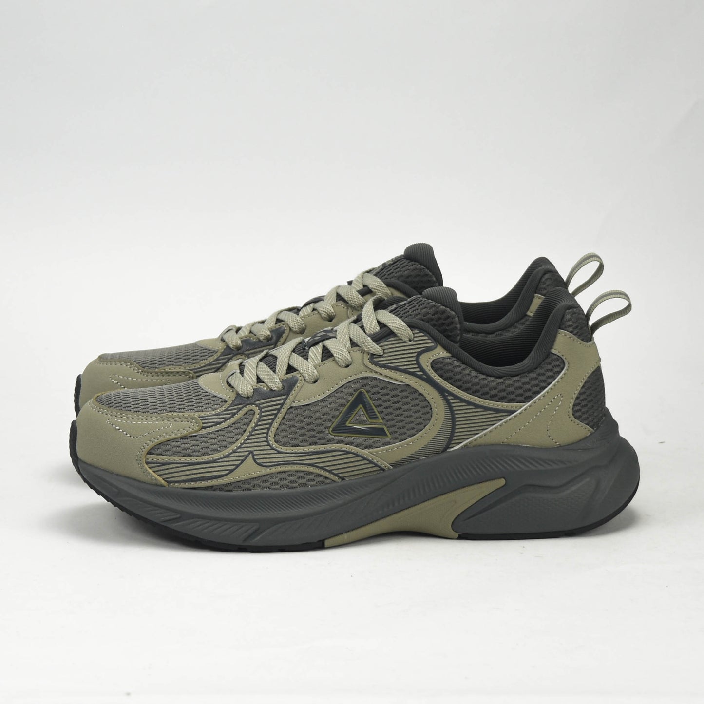 PEAK TRAINING RUNNING SHOES-ASPHALT GREEN/MAGNETIC GREY