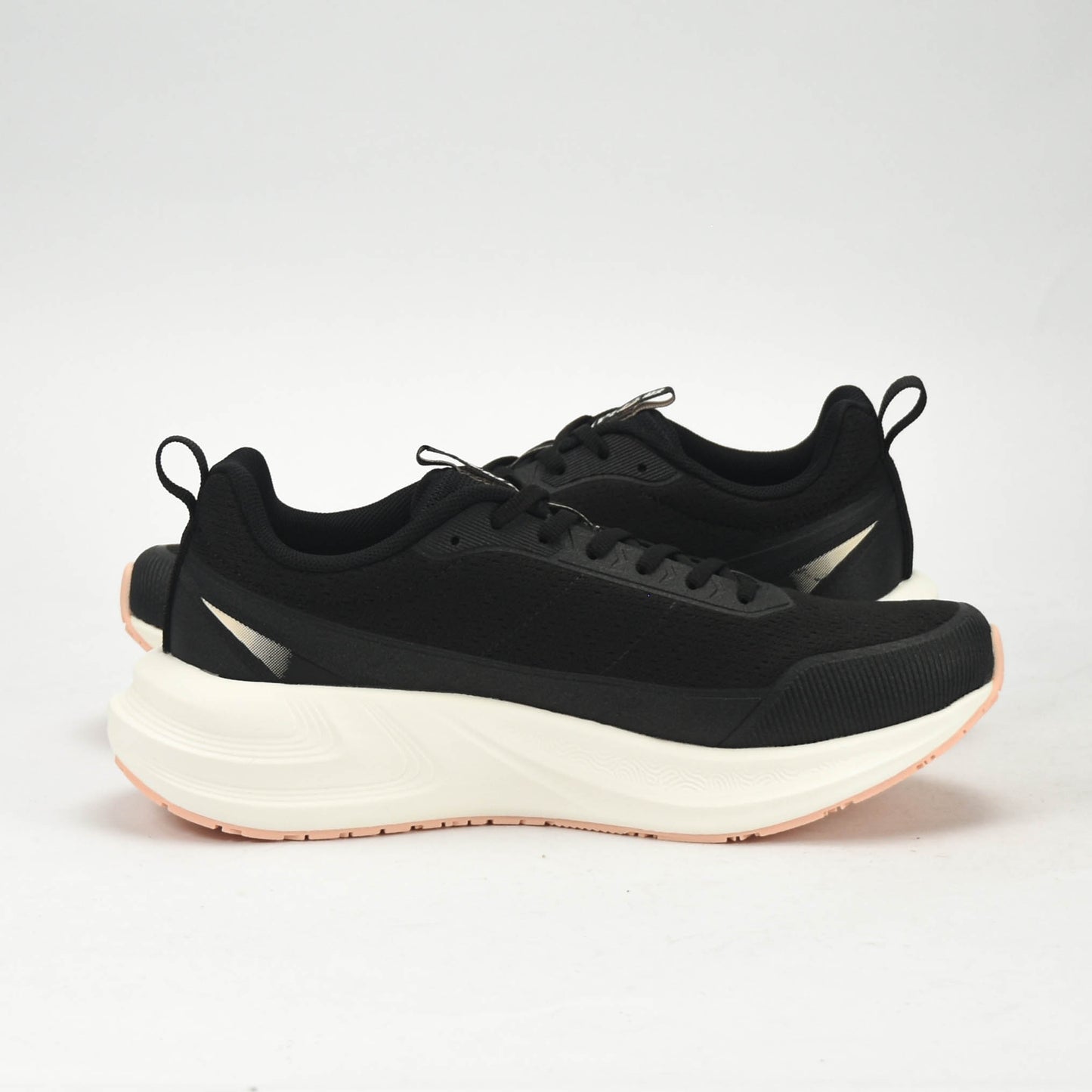 PEAK CUSHION RUNNING SHOES-BLACK/WHITE