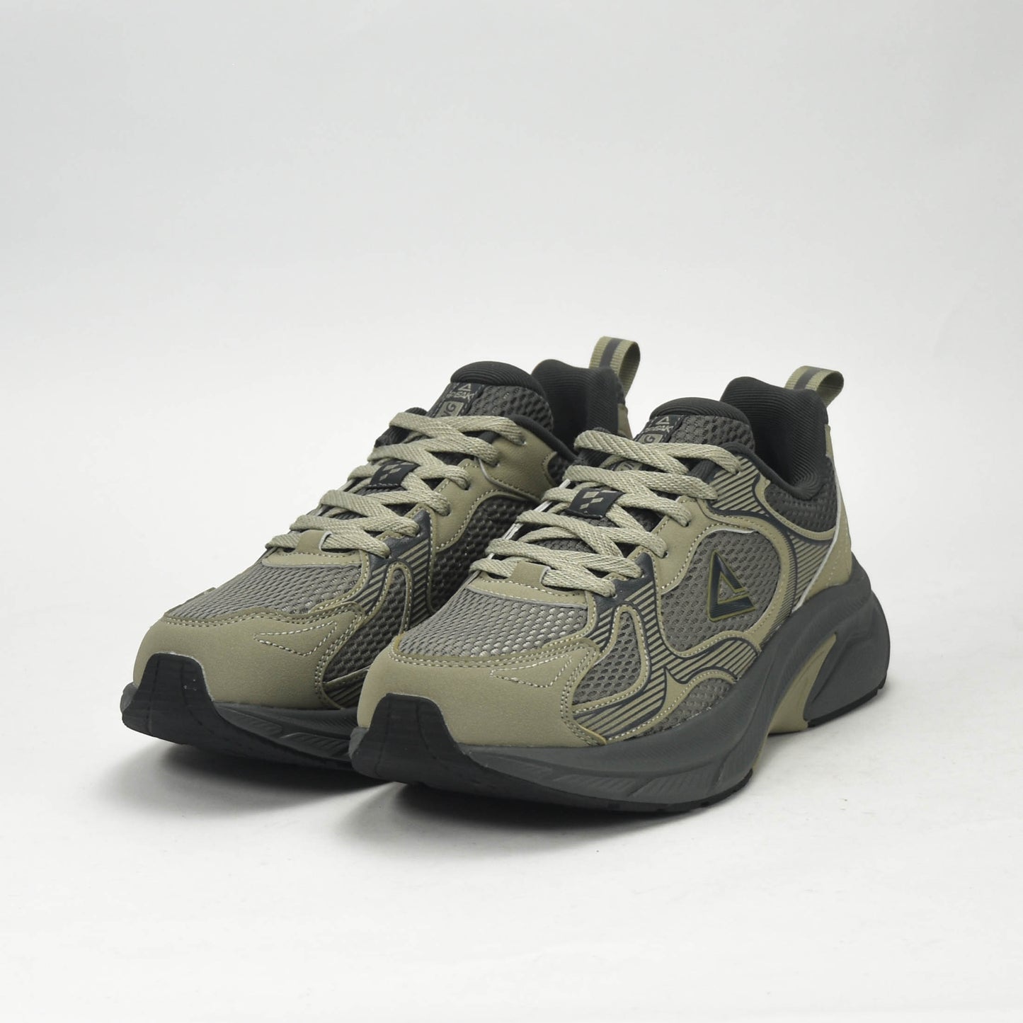 PEAK TRAINING RUNNING SHOES-ASPHALT GREEN/MAGNETIC GREY