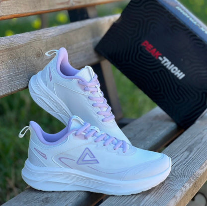 PEAK TRAINING RUNNING SHOES-WHITE/PURPLE