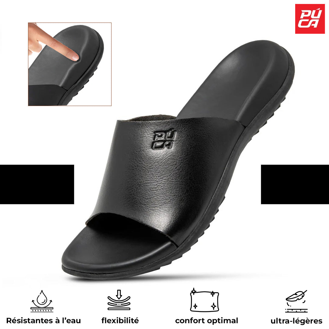 PUCA SLIPPERS CRATER BLACK.   10933